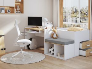 Postelja Megan s pisalno mizo