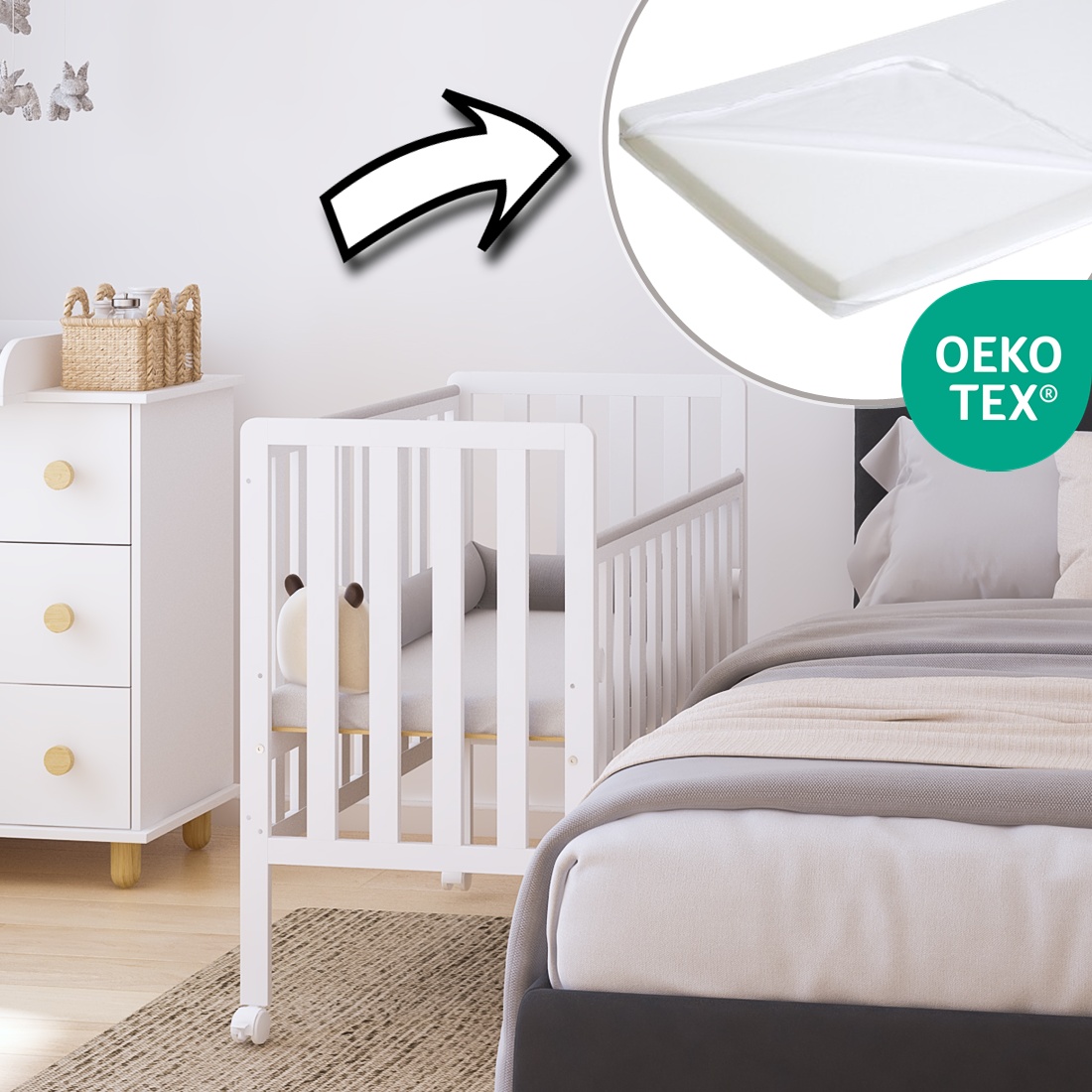 Posteljica Bambi 100x50 Bela - slika 8